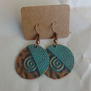 NWOT Boho copper circular earrings